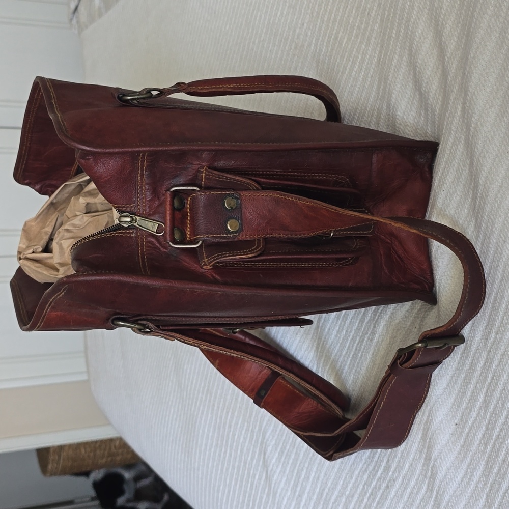 Leather Messenger Bag - Picture 3 of 8